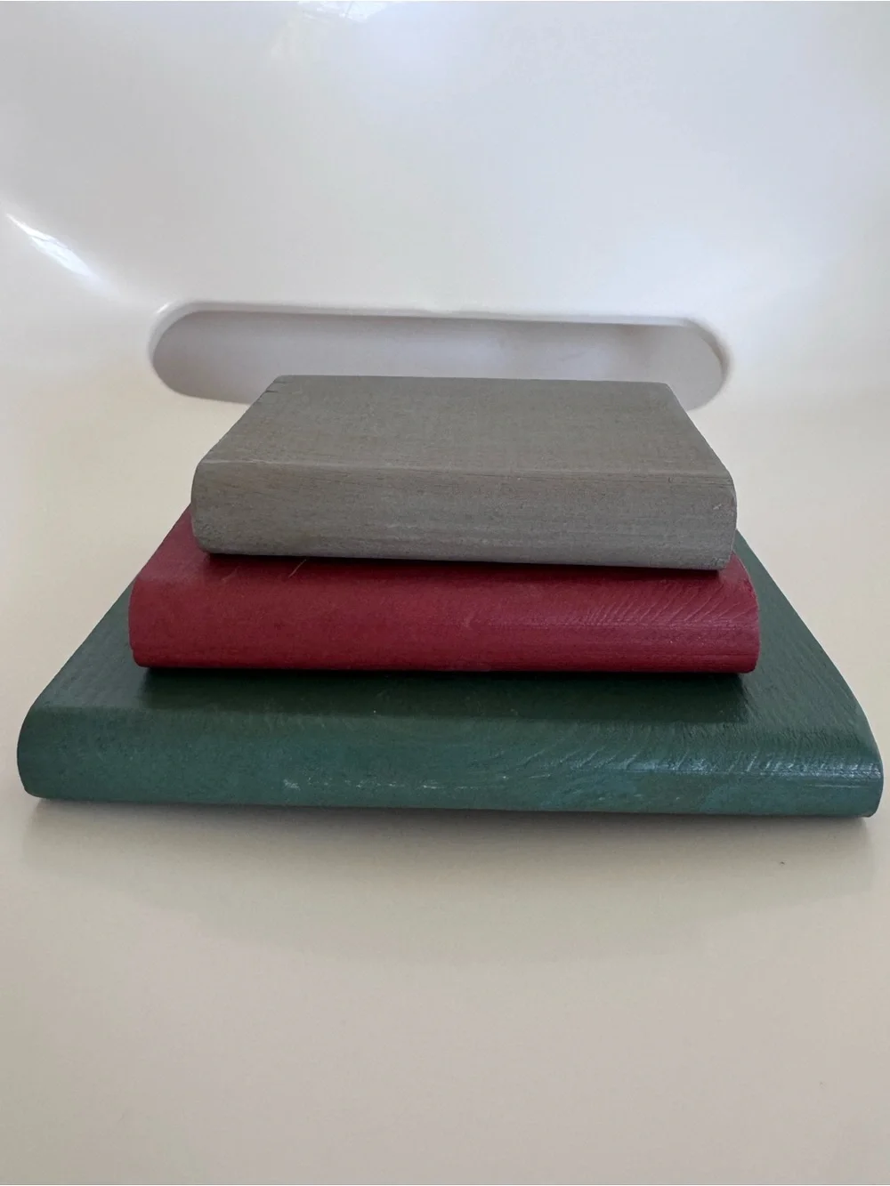 Set of 3 Small Wood Faux Books Dark Academia Cottagecore Library Shelf Decor
